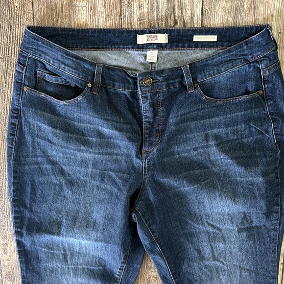 VINTAGE AMERICA BLUES WOMEN BOHO 👢 BOOTCUT JEANS, SIZE 18WR / 34 - Picture 8 of 11